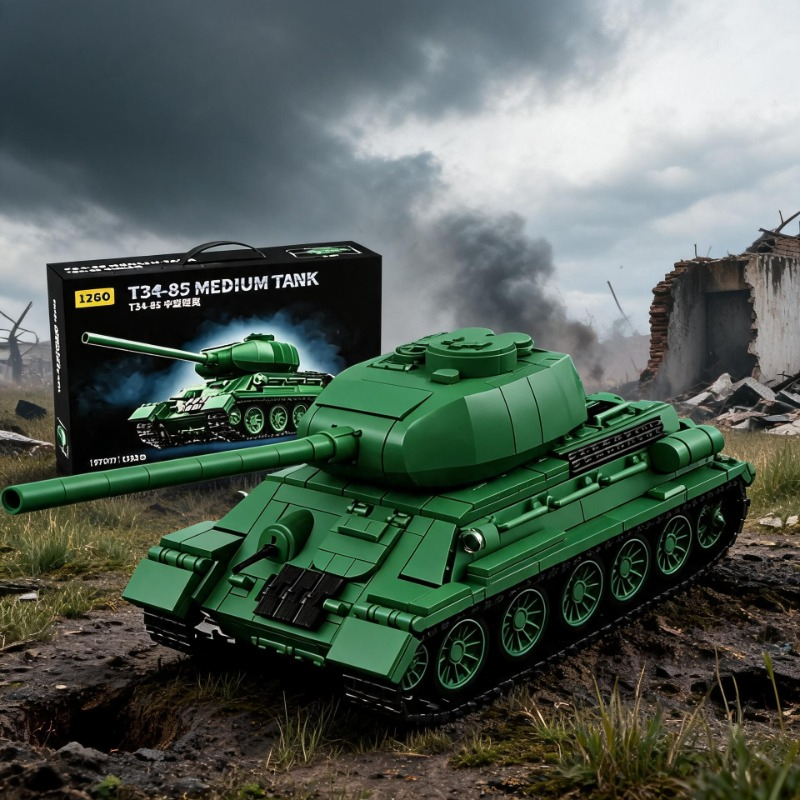 Model Kit Quick - T34-85 Tank Model Kit 1263PCS 360°